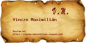 Vincze Maximilián névjegykártya